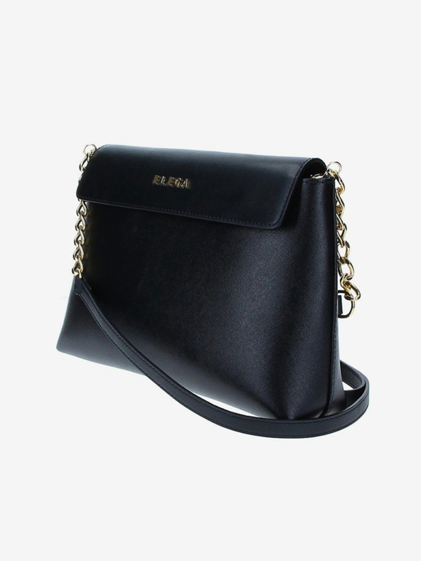 Elega Черна дамска кожена чанта за кръст ELEGA Ann