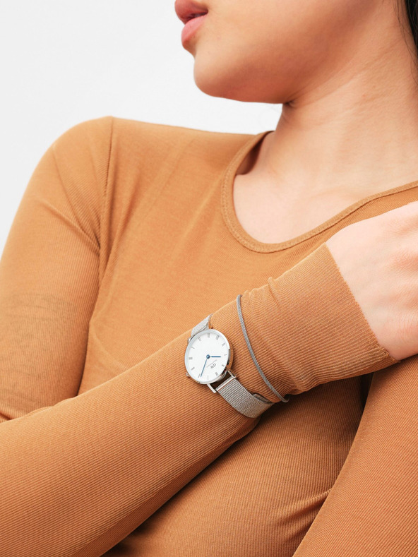 Daniel Wellington Дамски часовник Daniel Wellington Mesh Petite Sterling Silver
