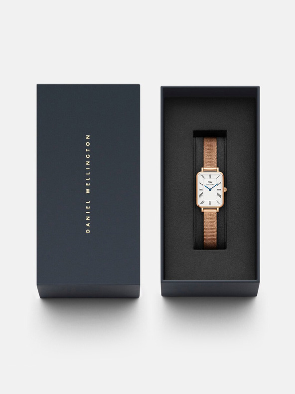 Daniel Wellington Розов и златен дамски часовник Daniel Wellington от мрежа Quadro Melrose