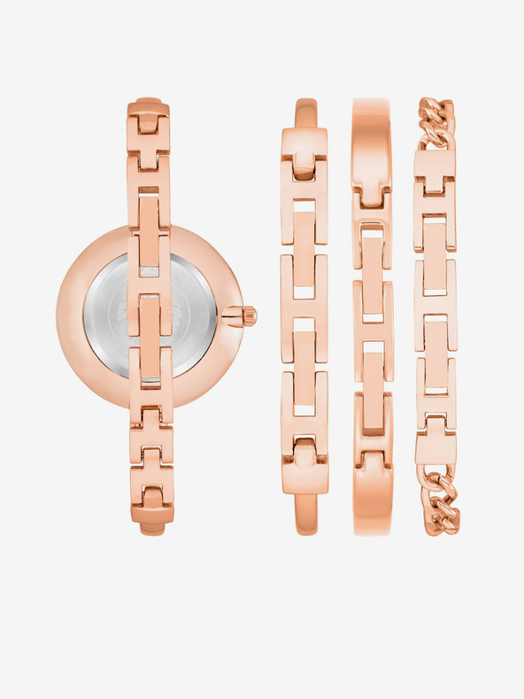 Anne Klein Комплект часовник и гривна от розово злато Anne Klein