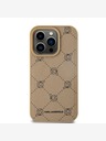 Karl Lagerfeld PU Karl Heads Pattern Magsafe заден капак за iPhone 15 Pro Beige Karl Lagerfeld