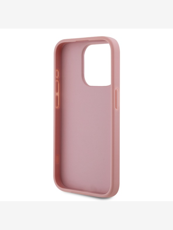 Karl Lagerfeld Набръчкан заден капак с логото на PU Signature за iPhone 15 Pro Max Pink Karl Lagerfeld