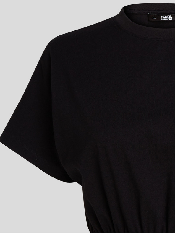 Karl Lagerfeld Черна дамска рокля KARL LAGERFELD Лого