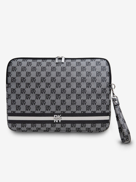 DKNY DKNY PU кожа с кариран десен и райе Корици за лаптоп 13/14 Черно"