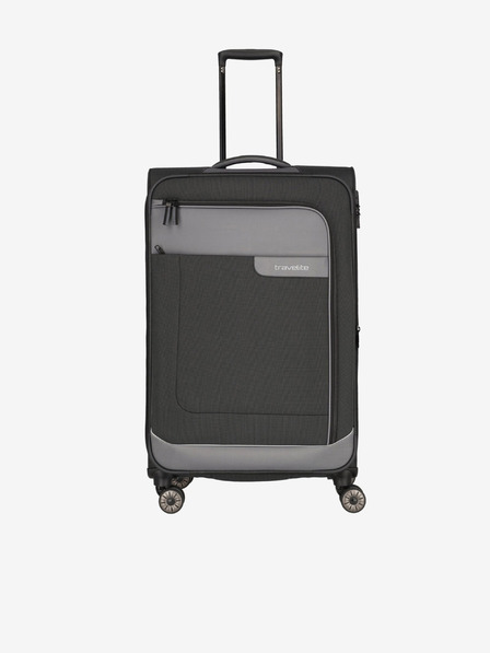 Travelite Тъмно сив пътнически куфар Travelite Viia 4w L