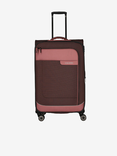Travelite Розово-кафяв куфар Travelite Viia 4w L