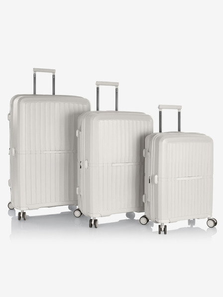 Heys Комплект от три бели пътнически куфара Heys Airlite S,M,L