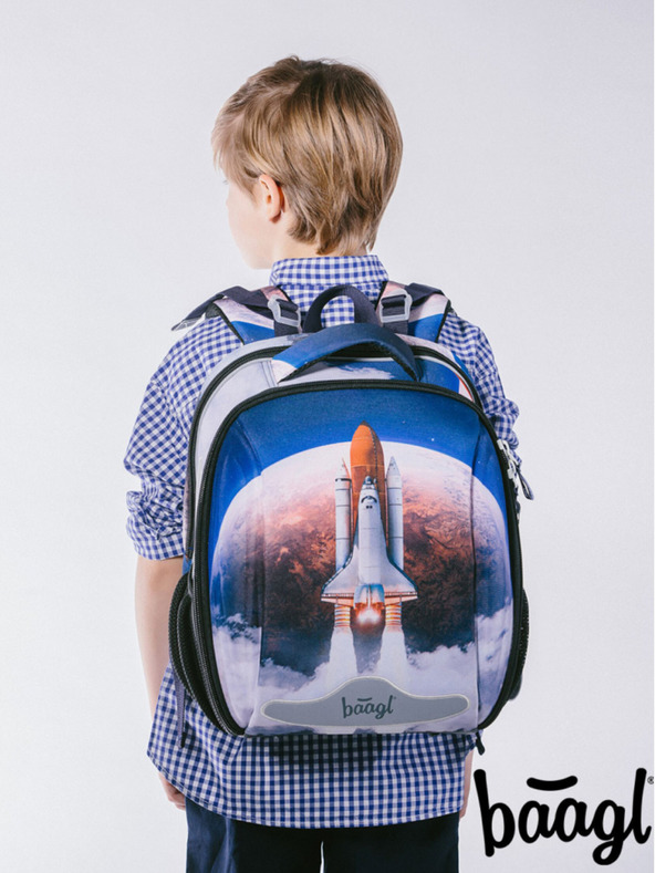 BAAGL  Синя ученическа чанта Baagl Shelly Space Shuttle