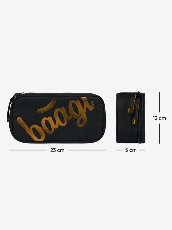 BAAGL  Черен училищен моливник Baagl Metallic Bronze