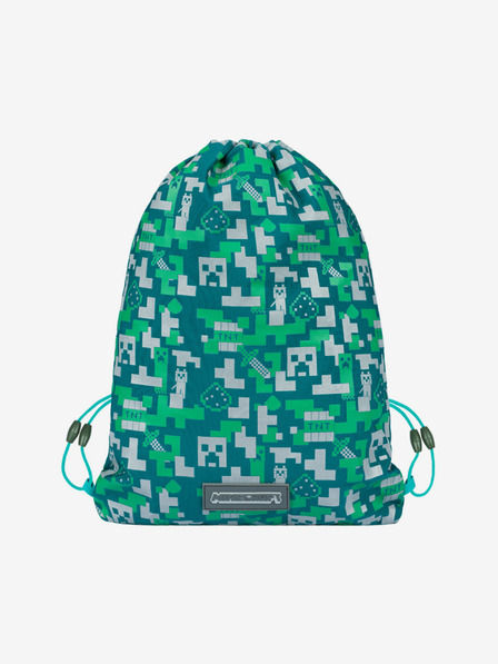 BAAGL  Зелена чанта Baagl Minecraft Silver Creeper