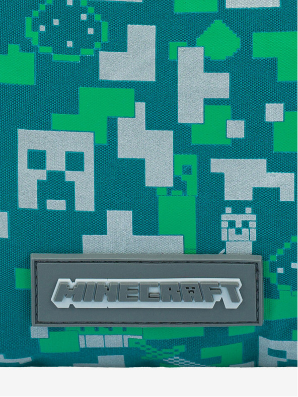 BAAGL  Зелена чанта Baagl Minecraft Silver Creeper