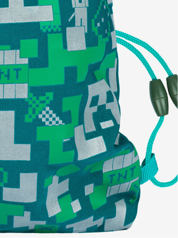 BAAGL  Зелена чанта Baagl Minecraft Silver Creeper