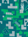 BAAGL  Зелена чанта Baagl Minecraft Silver Creeper