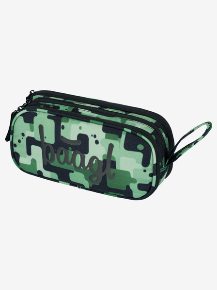 BAAGL  Черен училищен комплект - раница, моливник, чанта Baagl Coolmate Green