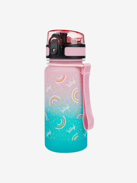 BAAGL  Розова тританова бутилка за пиене с градиент на дъга, 350 ml Baagl