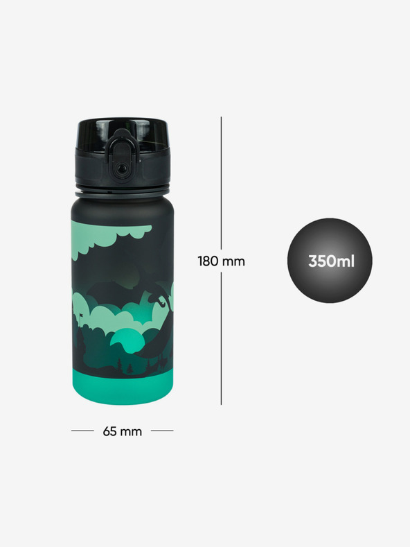 BAAGL  Черна бутилка за пиене от тритан с градиент дракон, 350 ml Baagl