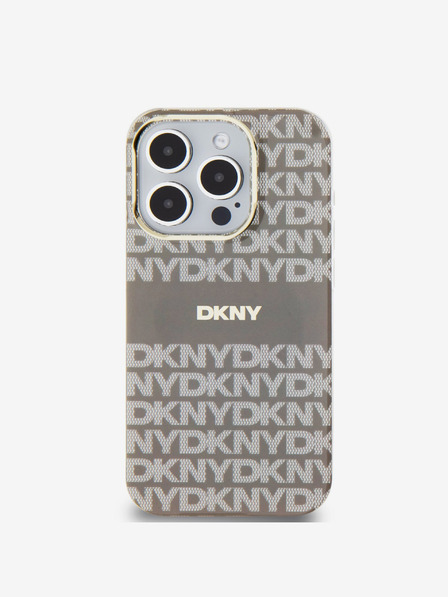 DKNY PC/TPU Repeat Pattern Tonal Stripe Magsafe Back Cover за iPhone 14 Pro Beige DKNY