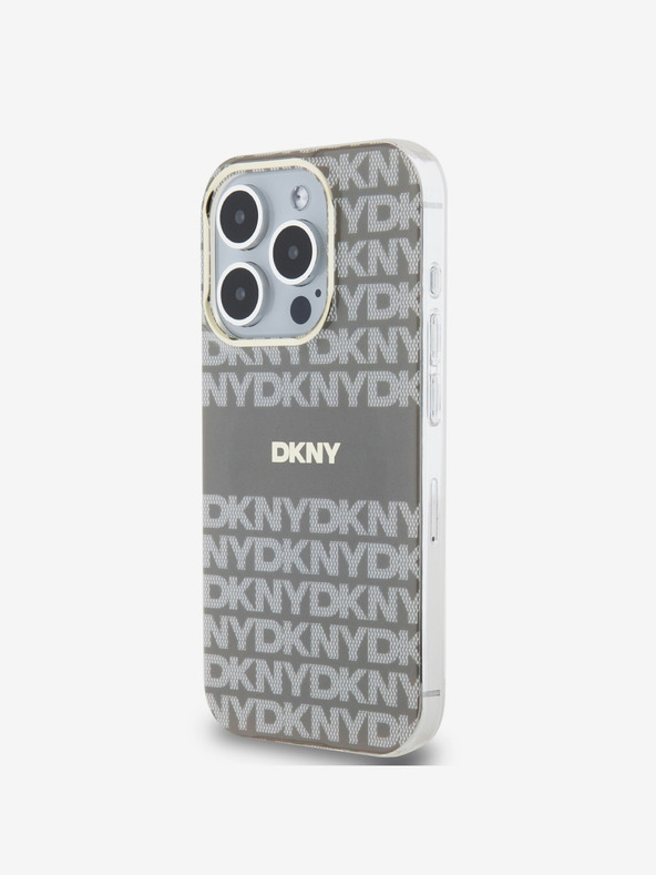 DKNY PC/TPU Repeat Pattern Tonal Stripe Magsafe Back Cover за iPhone 14 Pro Beige DKNY