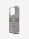 DKNY PC/TPU Repeat Pattern Tonal Stripe Magsafe Back Cover за iPhone 14 Pro Beige DKNY