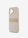 DKNY DKNY PU Leather Repeat Pattern Tonal Stripe Заден капак за iPhone 16 Plus Pink