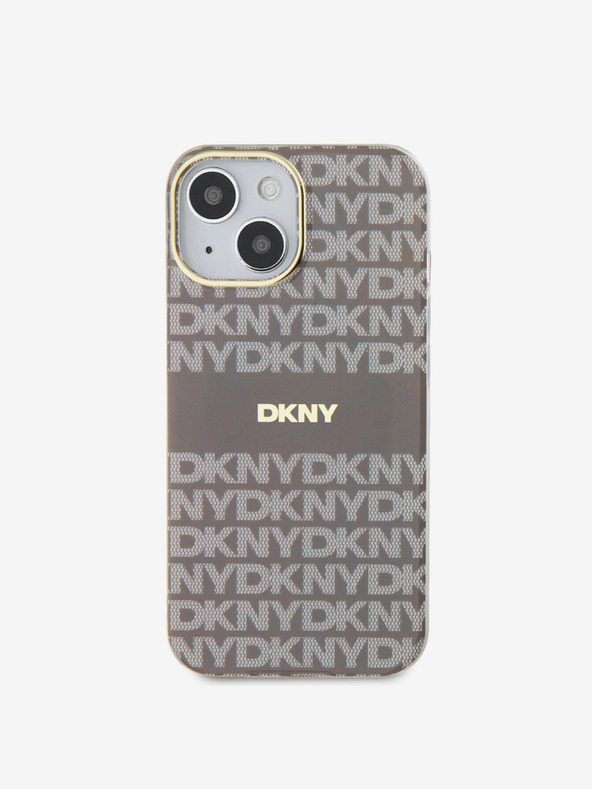 DKNY PC/TPU Repeat Pattern Tonal Stripe Magsafe Back Cover за iPhone 15 Beige DKNY