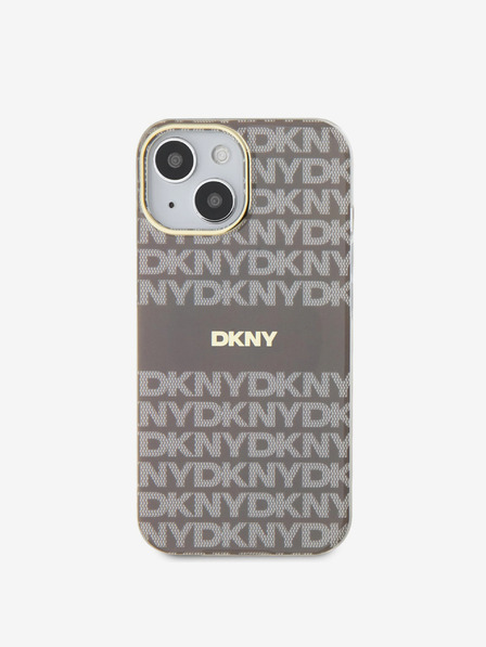 DKNY PC/TPU Repeat Pattern Tonal Stripe Magsafe Back Cover за iPhone 15 Beige DKNY