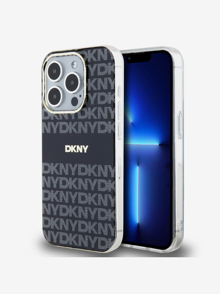 DKNY PC/TPU Repeat Pattern Tonal Stripe Magsafe Back Cover за iPhone 14 Pro Black DKNY