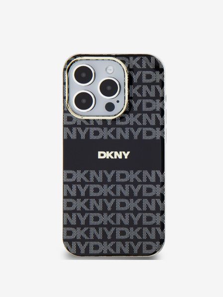 DKNY PC/TPU Repeat Pattern Tonal Stripe Magsafe Back Cover за iPhone 14 Pro Black DKNY