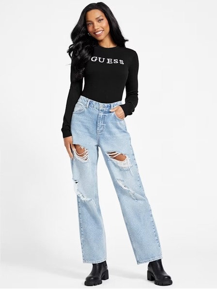 Guess Jeans Дамски черен суитшърт jblk Guess Jeans