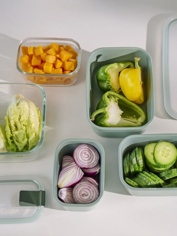 Mepal Комплект от три кутии за съхранение на храна в светлозелено Mepal EasyClip 2x450 + 1000 ml