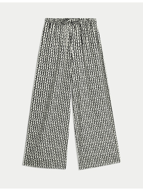 Marks & Spencer Геометрична широка пола-панталон Marks & Spencer в черно