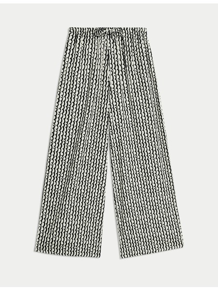 Marks & Spencer Геометрична широка пола-панталон Marks & Spencer в черно