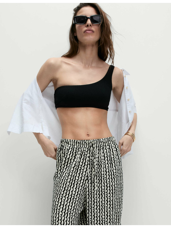 Marks & Spencer Геометрична широка пола-панталон Marks & Spencer в черно