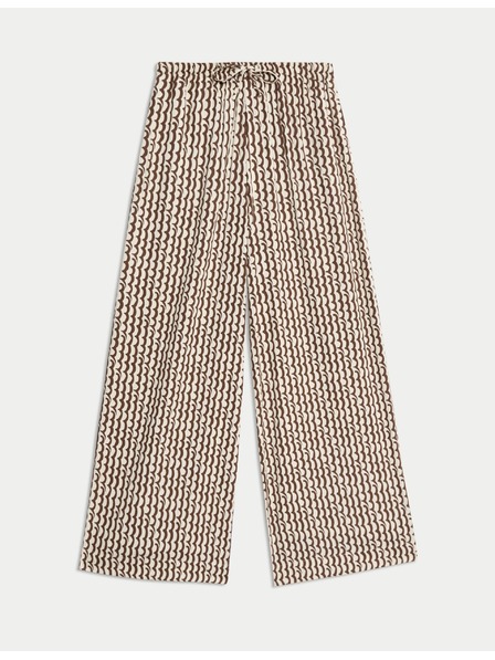 Marks & Spencer Геометрична широка пола-панталон Marks & Spencer в кафяво