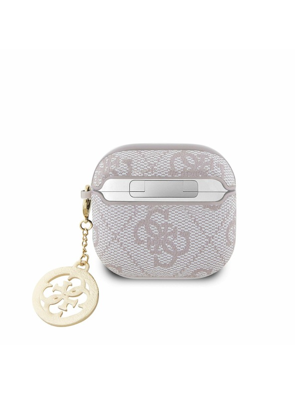 Guess Guess 4G Script PC/PU Charm калъф за AirPods 4 розов