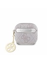 Guess Guess 4G Script PC/PU Charm калъф за AirPods 4 розов