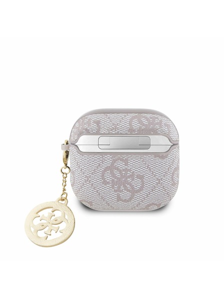 Guess Guess 4G Script PC/PU Charm калъф за AirPods 4 розов