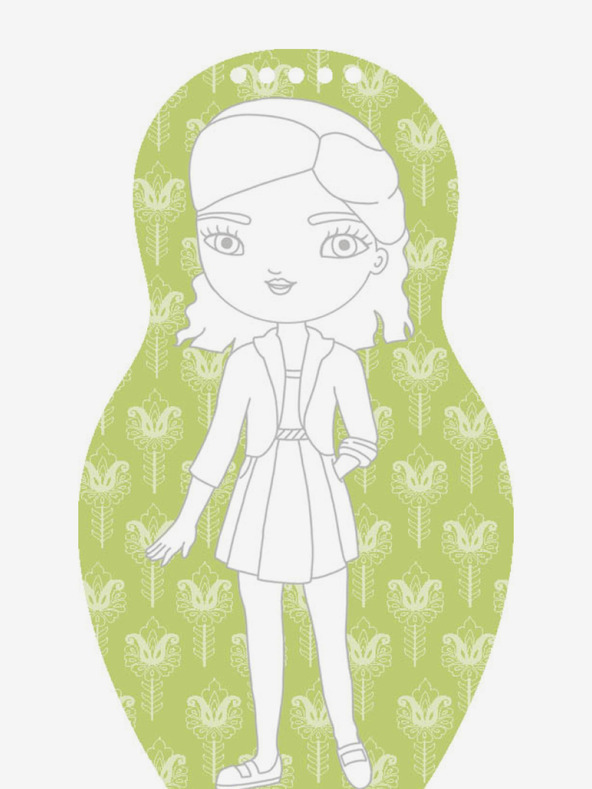 ELLA & MAX Облечи моравските кукли NATALKA - страница за оцветяване