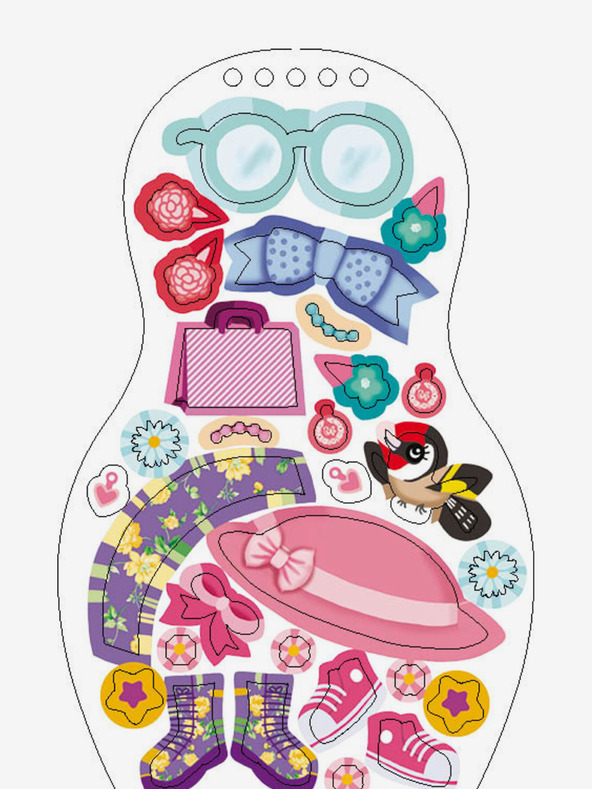 ELLA & MAX Облечи моравските кукли NATALKA - страница за оцветяване