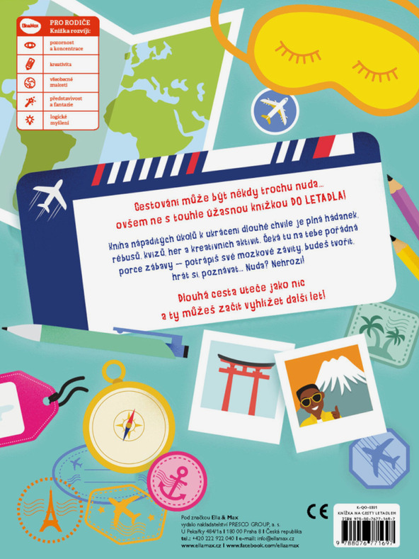 ELLA & MAX Книга за пътуване LETADLEM - Спрете скуката: викторини, пъзели, игри