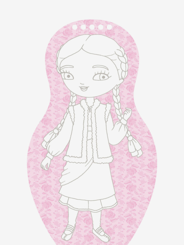 ELLA & MAX Обличане на украински кукли АЛИНА - страница за оцветяване