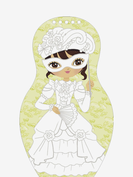 ELLA & MAX Обличане на кукли за карнавал - книжка за оцветяване