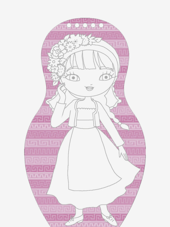 ELLA & MAX Обличане на гръцки кукли ЕЛЕНА - книжка за оцветяване