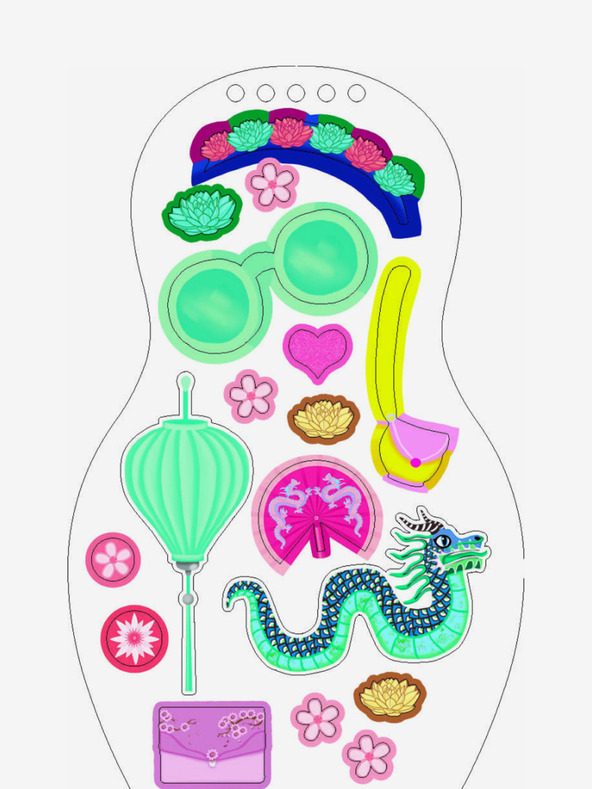 ELLA & MAX Обличане на виетнамски кукли NGOC - Книга за оцветяване