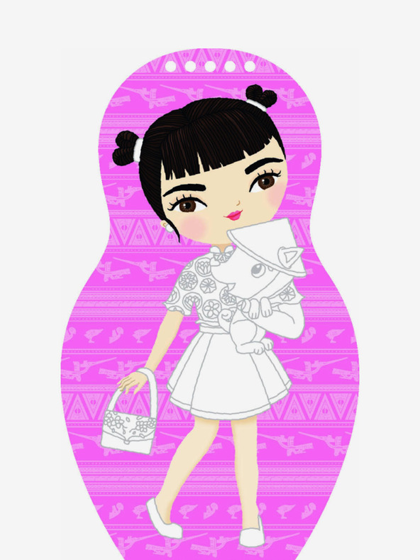 ELLA & MAX Обличане на виетнамски кукли NGOC - Книга за оцветяване