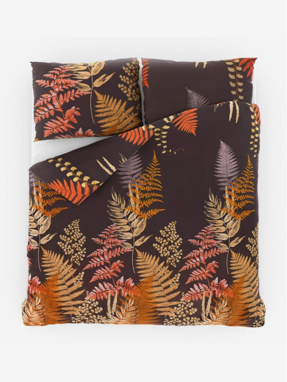 Kvalitex Сатенено френско спално бельо Luxury Collection 1+2, 200x200, 70x90cm Папрат кафяво Kvalitex