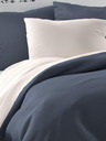 Kvalitex Сатенено френско спално бельо LUXURY COLLECTION 1+2, 220x200, 70x90cm тъмносиво / бяло