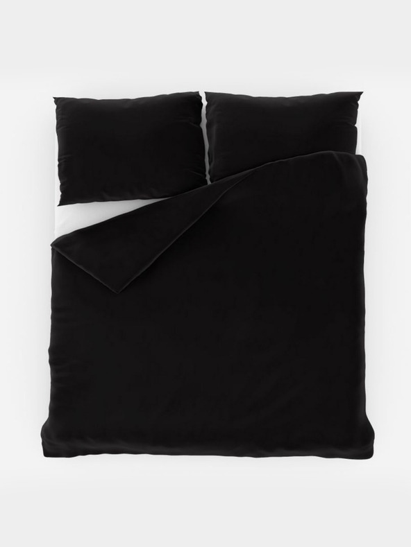 Kvalitex Френско едноцветно памучно спално бельо 220x200, 70x90см черно