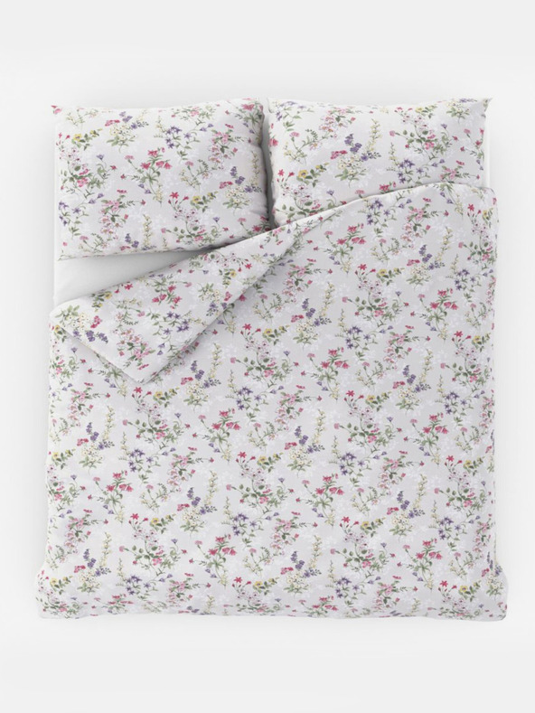 Kvalitex Френско памучно спално бельо PROVENCE COLLECTION 200x200, 70x90cm FLORENCE сиво