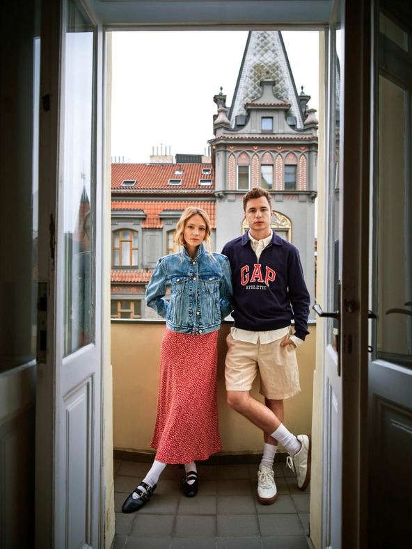 GAP Цветна макси рокля Americana GAP